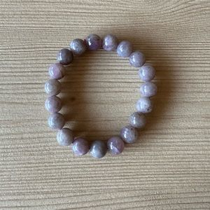 Lavender Blue Rose Quartz Crystal Bead Bracelet